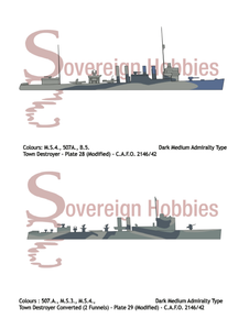 Royal Navy Camouflage - C.A.F.O. 2146/42 - DARK MEDIUM TONE CAMOUFLAGE DESIGNS FOR SEAGOING SHIPS - Sovereign Hobbies
