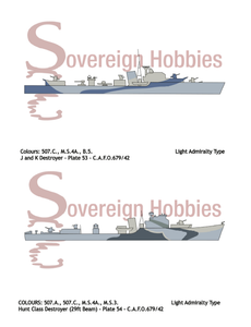 Royal Navy Camouflage - C.A.F.O. 679/42 - SEA-GOING CAMOUFLAGE DESIGNS FOR DESTROYERS AND SMALL SHIPS - Sovereign Hobbies