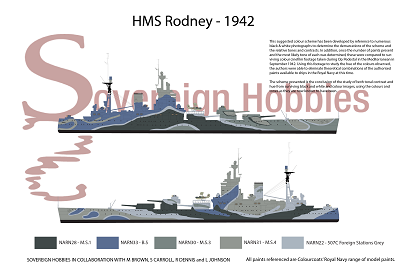 A3 Printed Colour Profile - HMS Rodney 1942