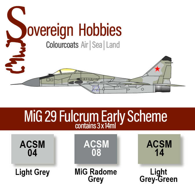 Colourcoats Set MiG 29 Fulcrum Early Scheme Colourset