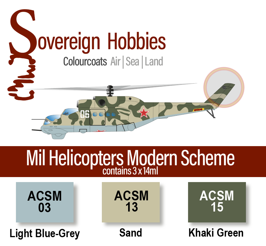 Colourcoats Set Mil Helicopters Modern Scheme Colourset