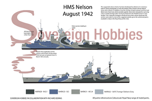 A3 Printed Colour Profile - HMS Nelson 1942