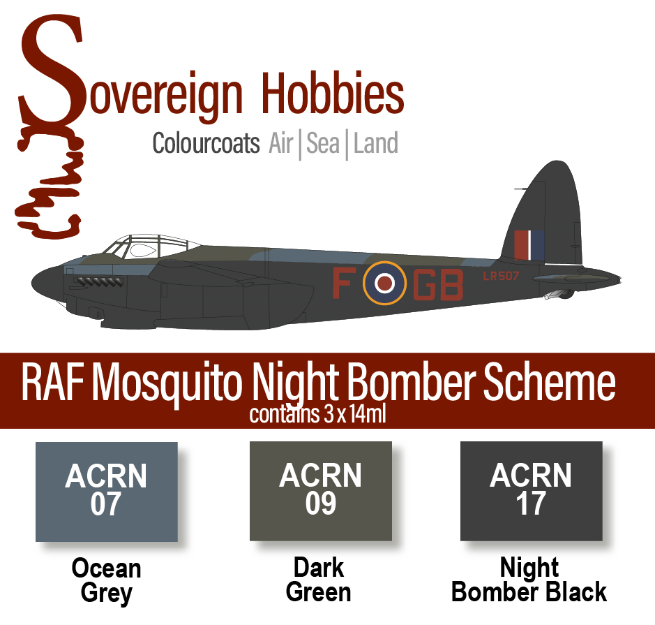 Colourcoats Set RAF Mosquito Night Scheme - Sovereign Hobbies