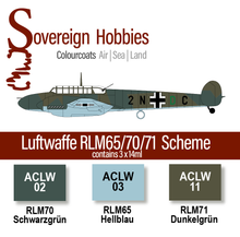 Load image into Gallery viewer, Colourcoats Set Luftwaffe RLM65/70/71 Day Bomber and Early Day Fighter Scheme - Sovereign Hobbies