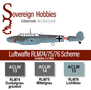 Colourcoats Set Luftwaffe RLM74/75/76 Mid-war Scheme - Sovereign Hobbies