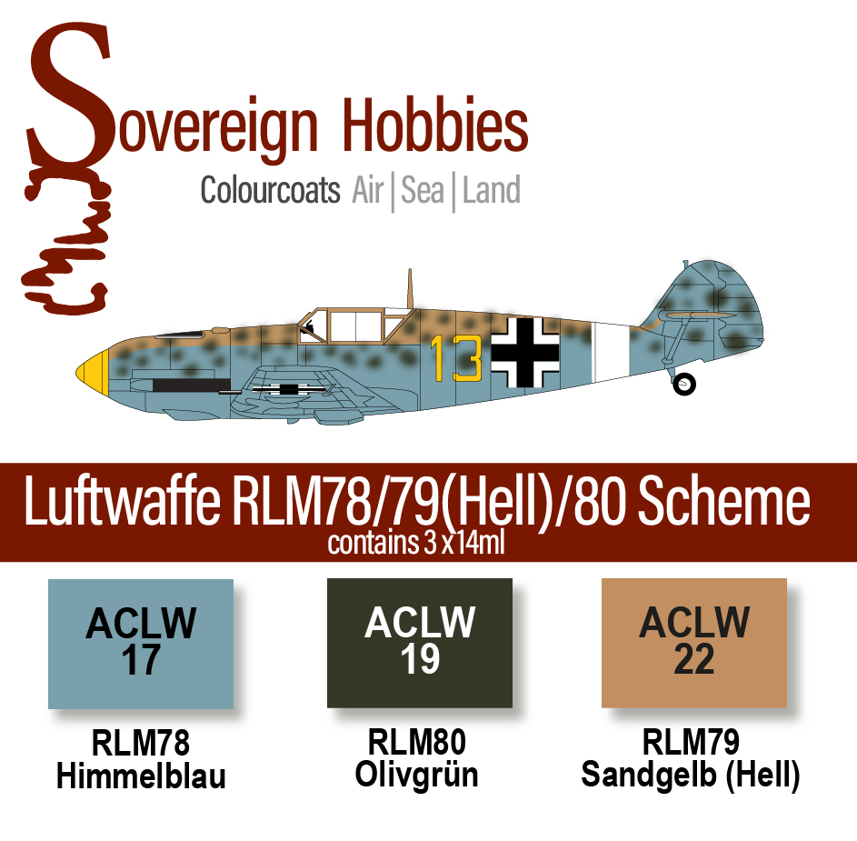 Colourcoats Set Luftwaffe RLM78/79/80 Desert Scheme  B - Sovereign Hobbies