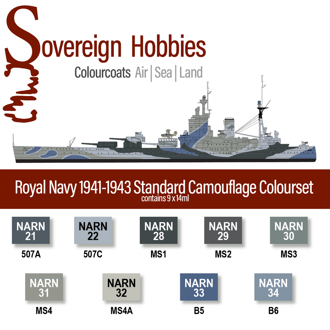 Colourcoats Set Royal Navy Camouflage 1941-1943 - Sovereign Hobbies