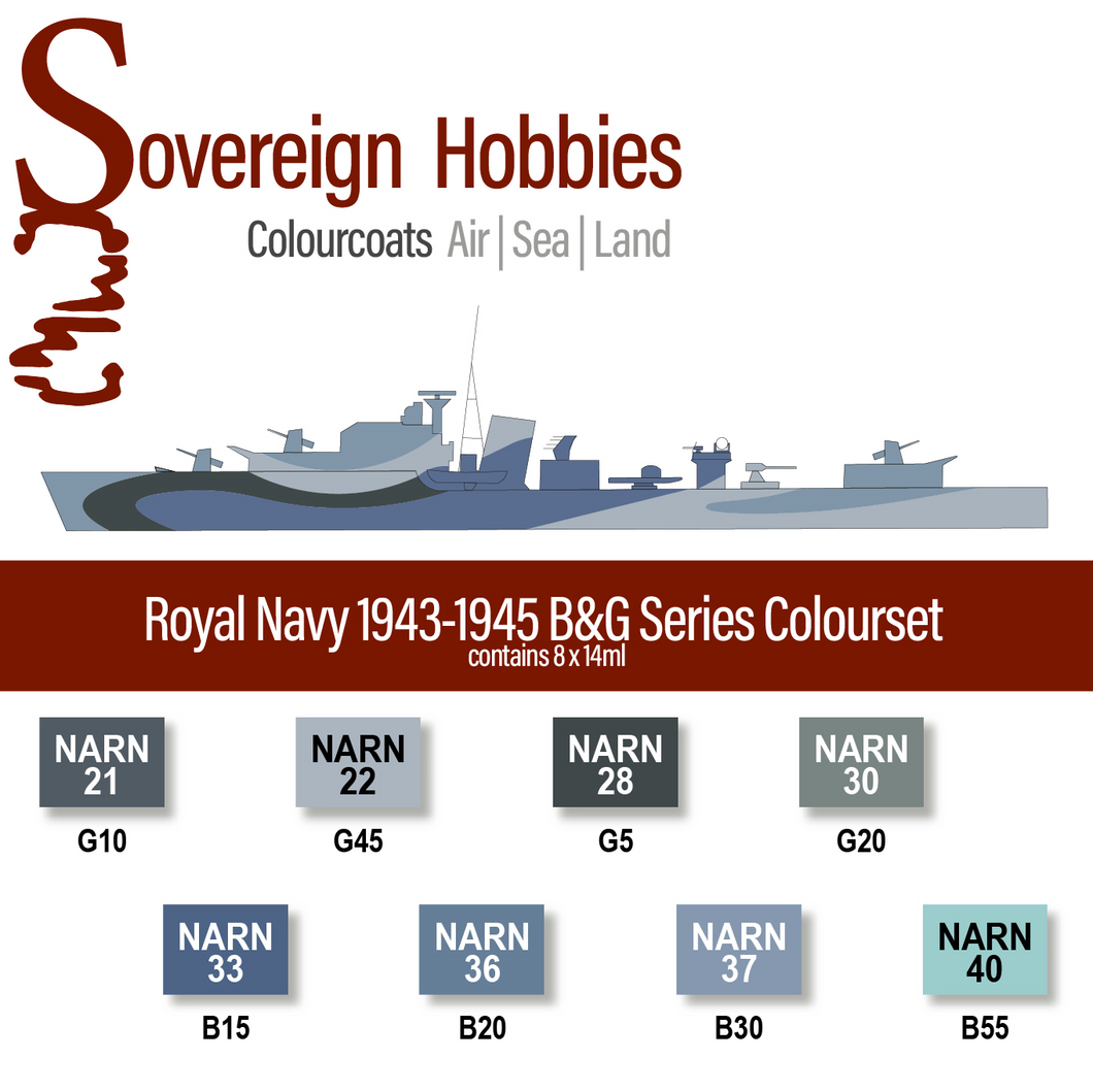 Colourcoats Set Royal Navy 1943-1945 B&G Series - Sovereign Hobbies