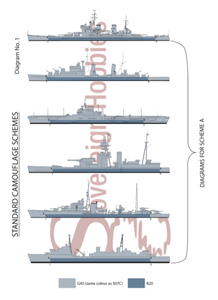Royal Navy Camouflage - C.B.3098(R) 1945 Edition - THE CAMOUFLAGE OF SHIPS AT SEA - Ship painting guide extract - Sovereign Hobbies